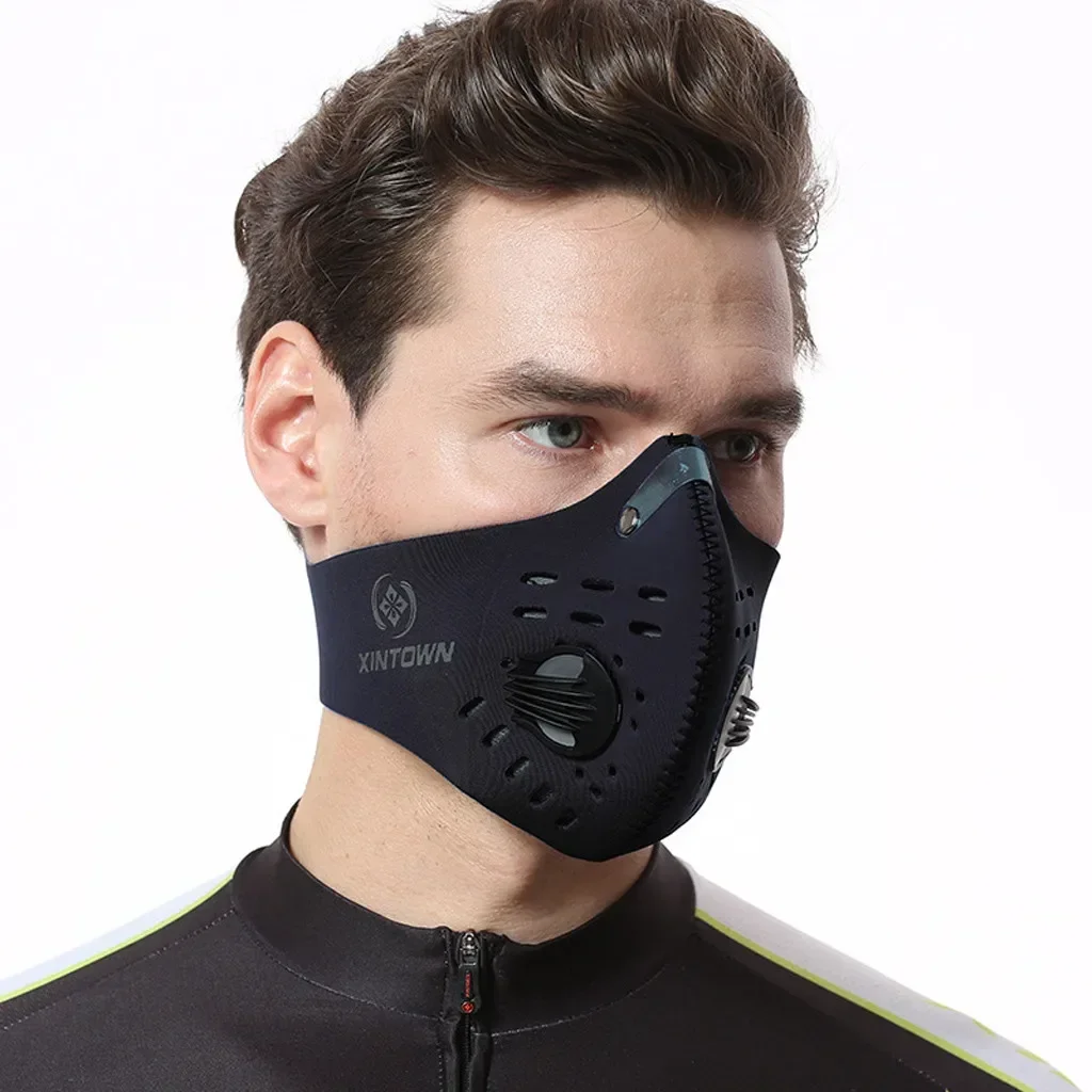 

Outdoor Sports Reusable Face Masks For Men Dustproof Masks Activated Carbon Dust Mask With Extra Filter Cotton Halloween Cosplay