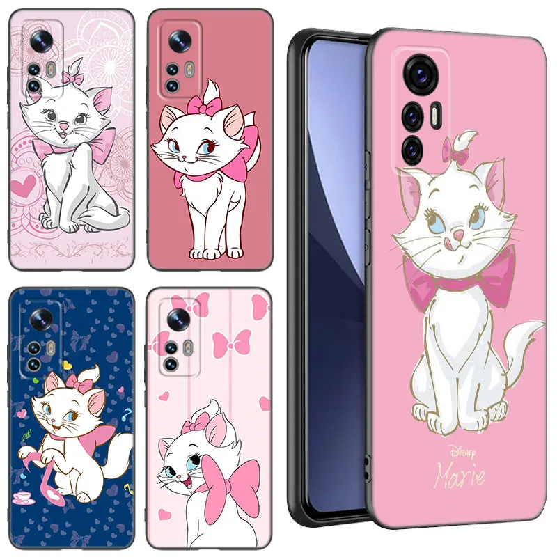 Cute M-Marie Cat Black Silicone Phone Case For Xiaomi Mi 9 SE 8 10T 11 12 13 Lite 9T 11T 12S 12T 13T 14 Pro 5G NE 11i 12X