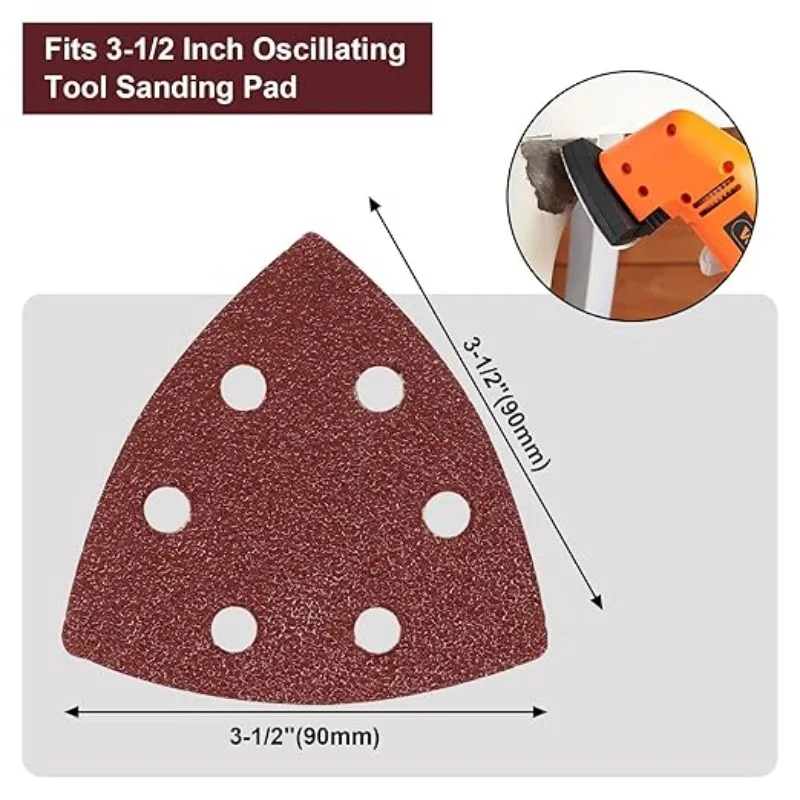 TQLQ 10/20/50PCS 6-hole Mouse Sandpaper Details, Sandpaper, Sanding Disc, Mouse Sandpaper Pad, Hook and Loop Triangle Sandpaper