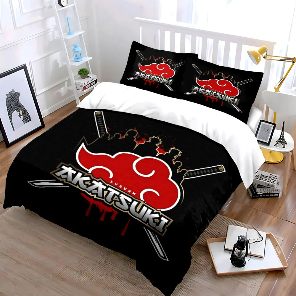 Ninja organizations in Japanese anime Bedding Set for Kids Luxury Gift 3pcs Digital Print Comforter Set Soft Comfortable