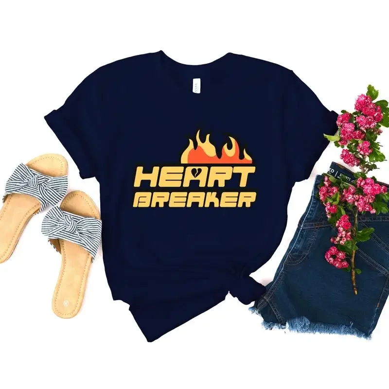 Heart Breaking T Shirt Heartbreaker Fiery Statement Bold Casual Trendy Fire Stylish Idea