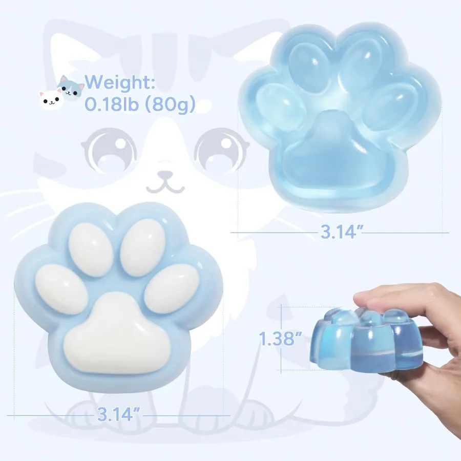 2Pack Taba Squishy Cat Paw Sensory Fidget Toys for Adults Anxiety Relief and Stress Reduction Soft Cute Kawaii Squishy Squeeze