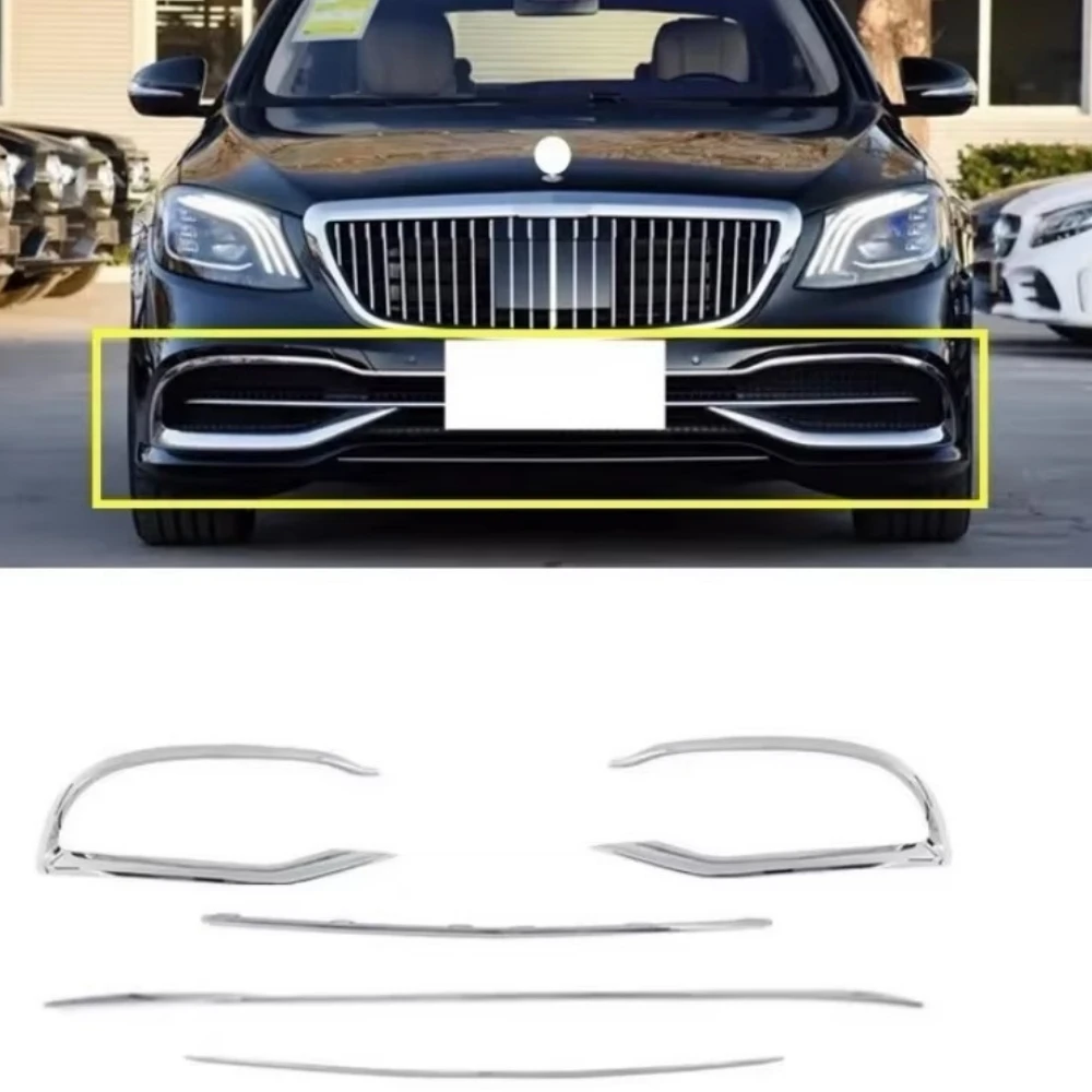 

Front bumper grille chrome strip For Mercedes Benz S Class Maybach W222 S450 S500 S600 2018-2020