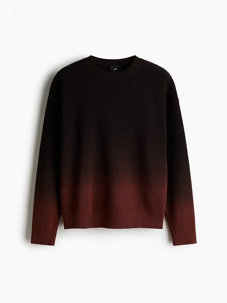 H&M adient Color Knitted Sweater Base Layer irt for Youth Casual Sle Pure Cotton Men's Faion Winter Clothing