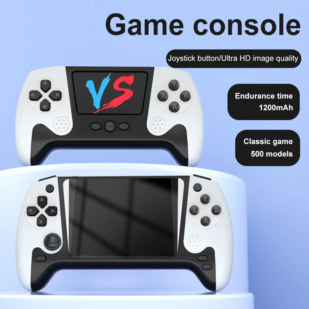 Console de jogos portátil retrô com tela LCD de 3,5 polegadas, console de jogos com 500 jogos embutido, console de jogos portátil de 1200mAh para crianças e adultos