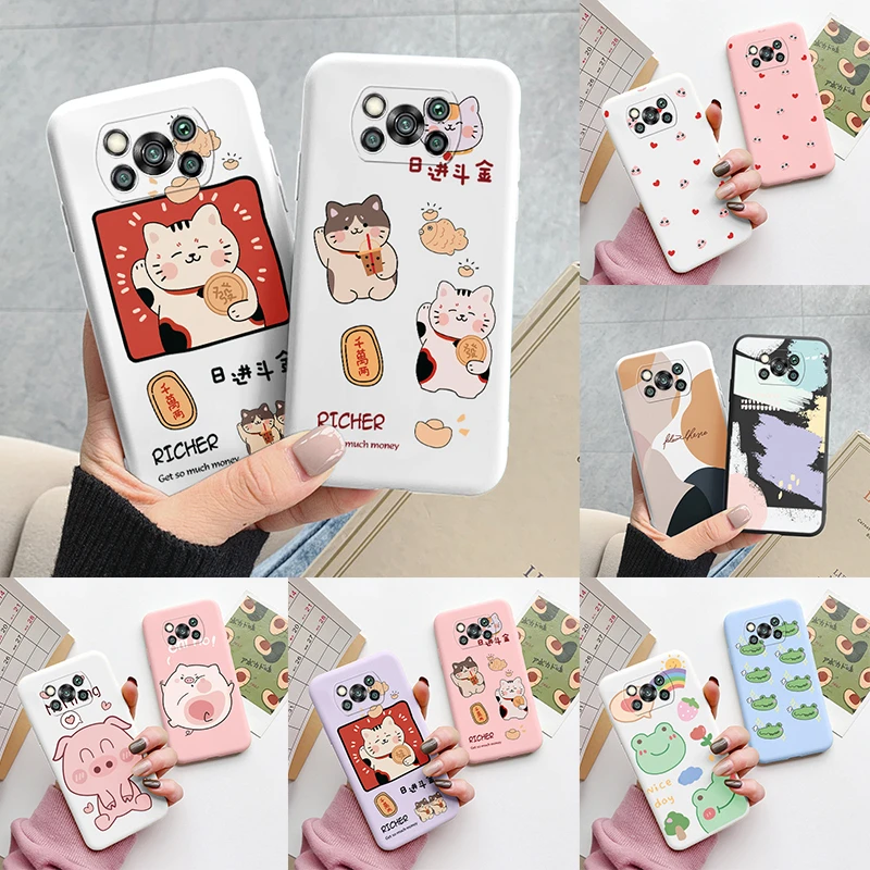Чехол-накладка для Xiaomi Poco X3 X 3 Pro, Защитный Мягкий силиконовый чехол с милым мультяшным котом, лягушкой, чехол для Poco X3, Pocox3 Pro, NFC
