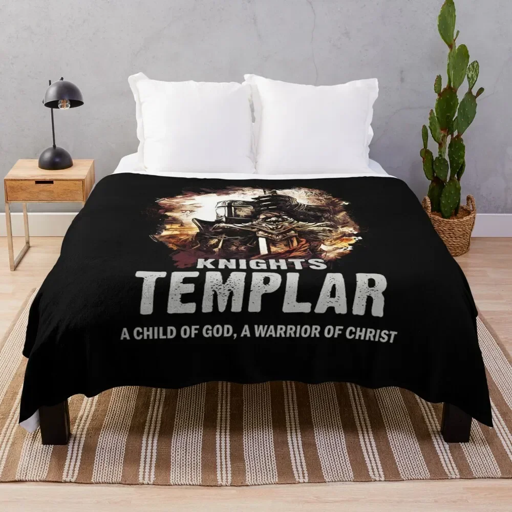 Knights Templar Motto A Child of GOD a Warrior of CHRIST Throw Blanket Single for babies Tourist Blankets