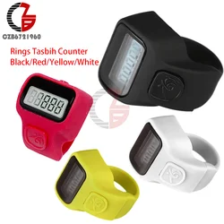 Handheld Electronic Counter Tasbih Finger Rings Tasbeeh Counter LED Display Electronic Finger Clicker Bead Timer Counting