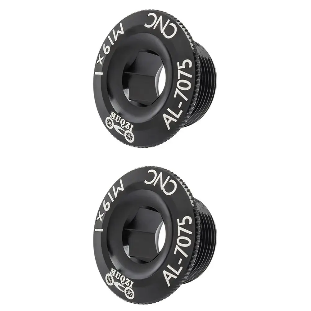 

2 Pcs Bolts Crank Cover Screw Bike Accessory Arm Fixing Shaft Nut Black Supplies Aluminum Alloy