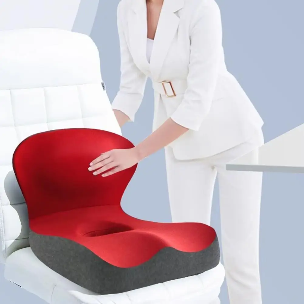 Lumbar Support Cushion Supportive Seat Cushion for Long Hours Ergonomic Memory Foam Seat Back Cushion Set for Office for Long