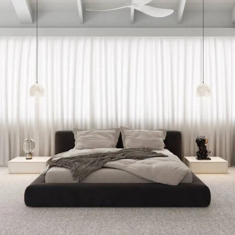 Curtain Backrest Bed Frames Bedsheets Headboards Mattress Frames Double Bed Dressers Household Camas Inteligente Furniture