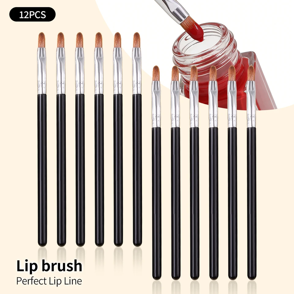 Set de 12 Piezas de Brochas Profesionales para Labios - Suaves y Precisas para Delinear Labios. Herramientas de Belleza Multifuncionales para Principiantes. 3
