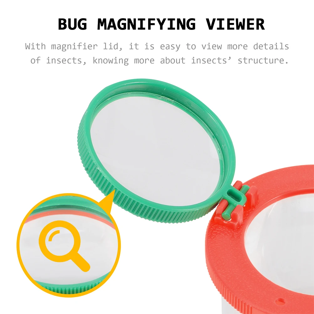 

3pcs Kids Plastic Bug Viewer Magnifier Insect Observation Box Outdoor Learning Teaching Apparatus Easy Carry Clean Hands