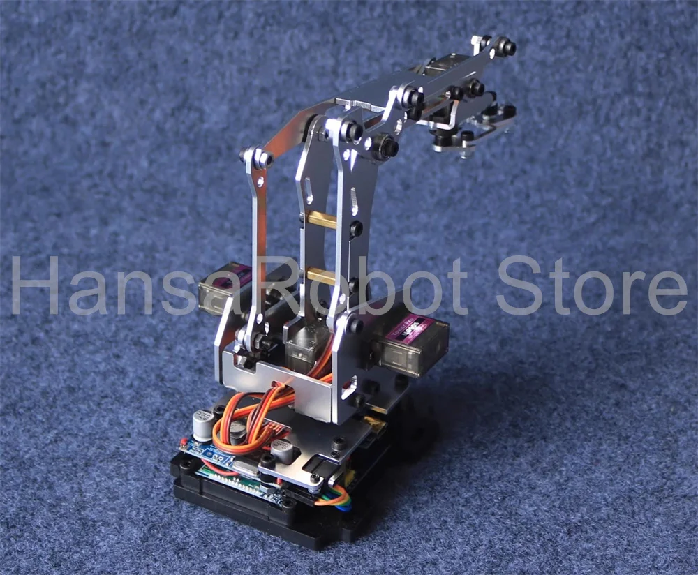 Metal meArm 4 DOF Robot Arm Kit with 4 Metal Gear Servos Compatible with Arduino Robotics Arm DIY Mechanical Claw Clamp