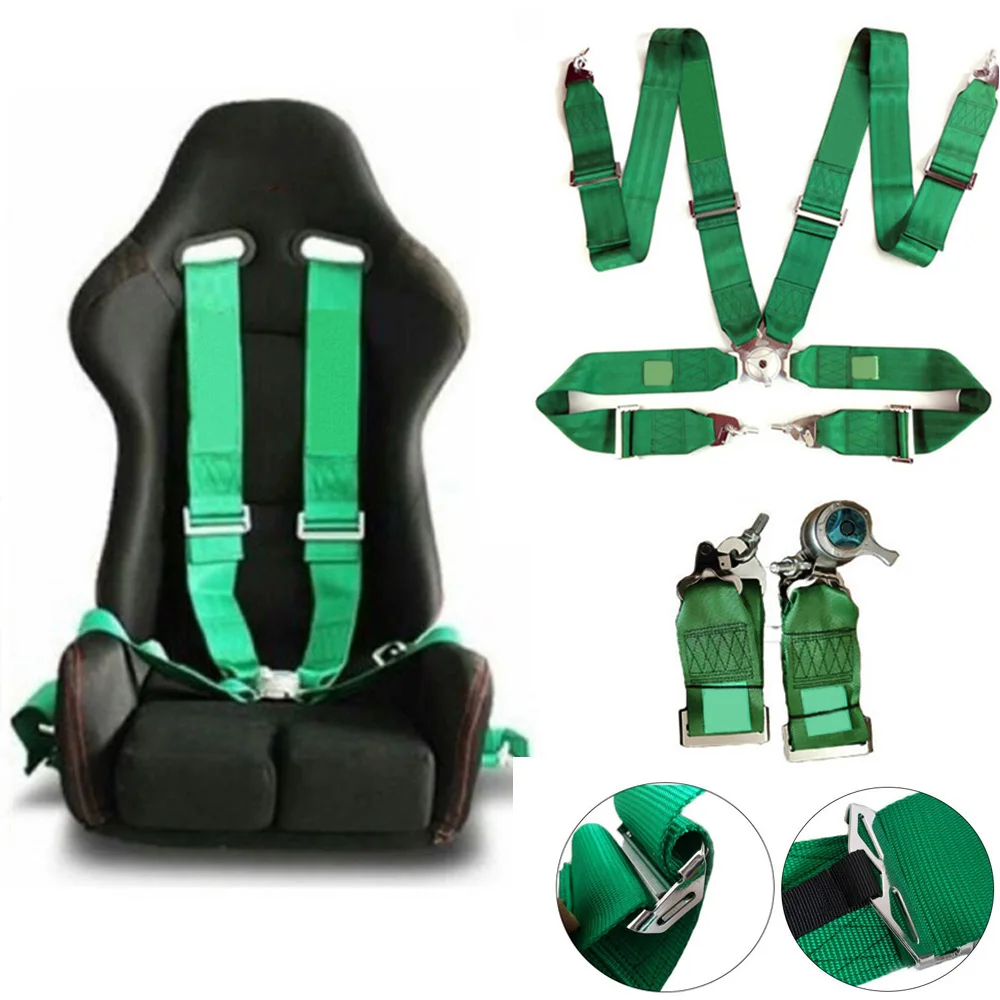 4 Point Safety Harness Modified Car Seat universal Racing Snap-On Seat Belt Harness Safe Shoulder Strap Adjustable