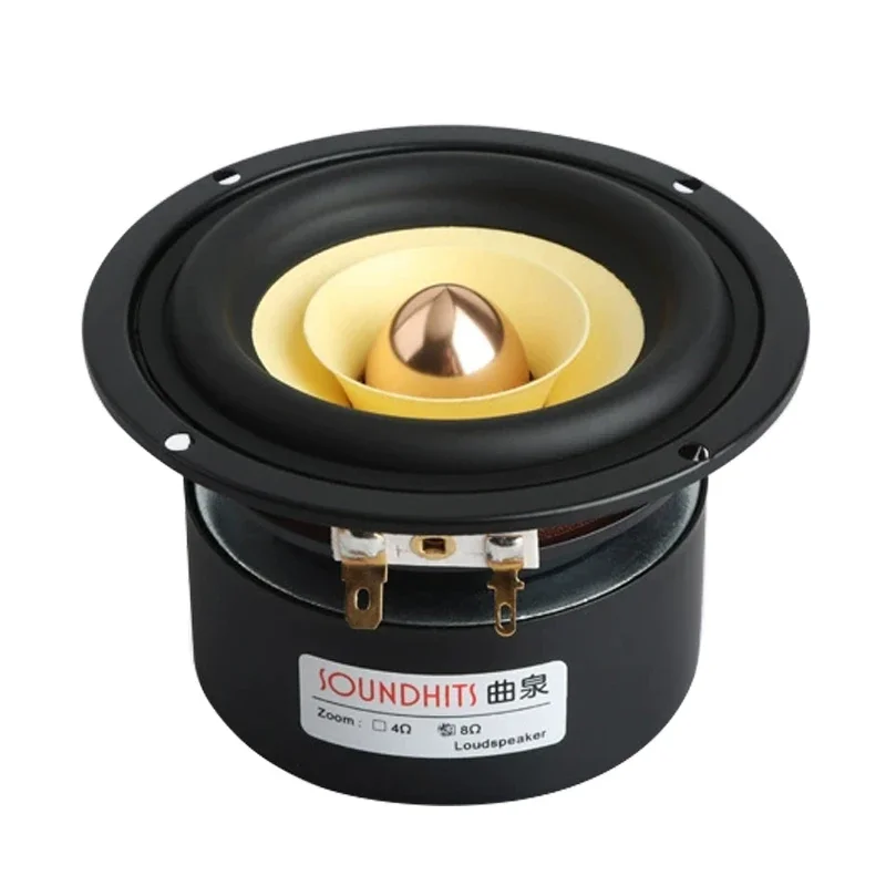 

2 Pieces Original Soundhits New SQ-351R/S 3.5'' Full Frequency Speaker Units Mixed Yellow Wood Pulp Cone 4/8ohm 15W Shielded