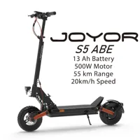 JOYOR S5 ABE Electric Scooter 500W Motor 48V 13Ah Battery 20km/h Speed 55km Range 10'' Tires Foldable Adult E-Scooters