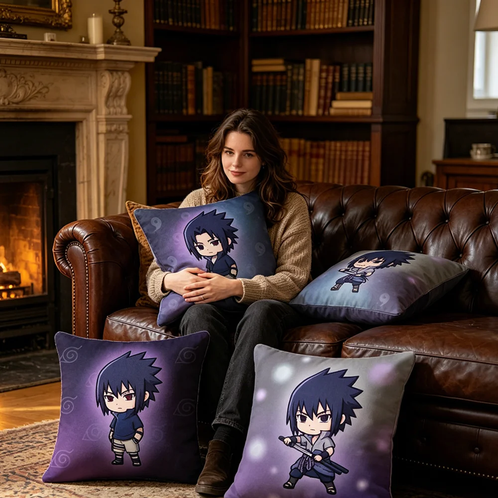 Uchiha Sasuke Throw Pillow Cover High Color Restoration Brushed Polyester Car Sofa Decor Soft Washable Cushion Covers