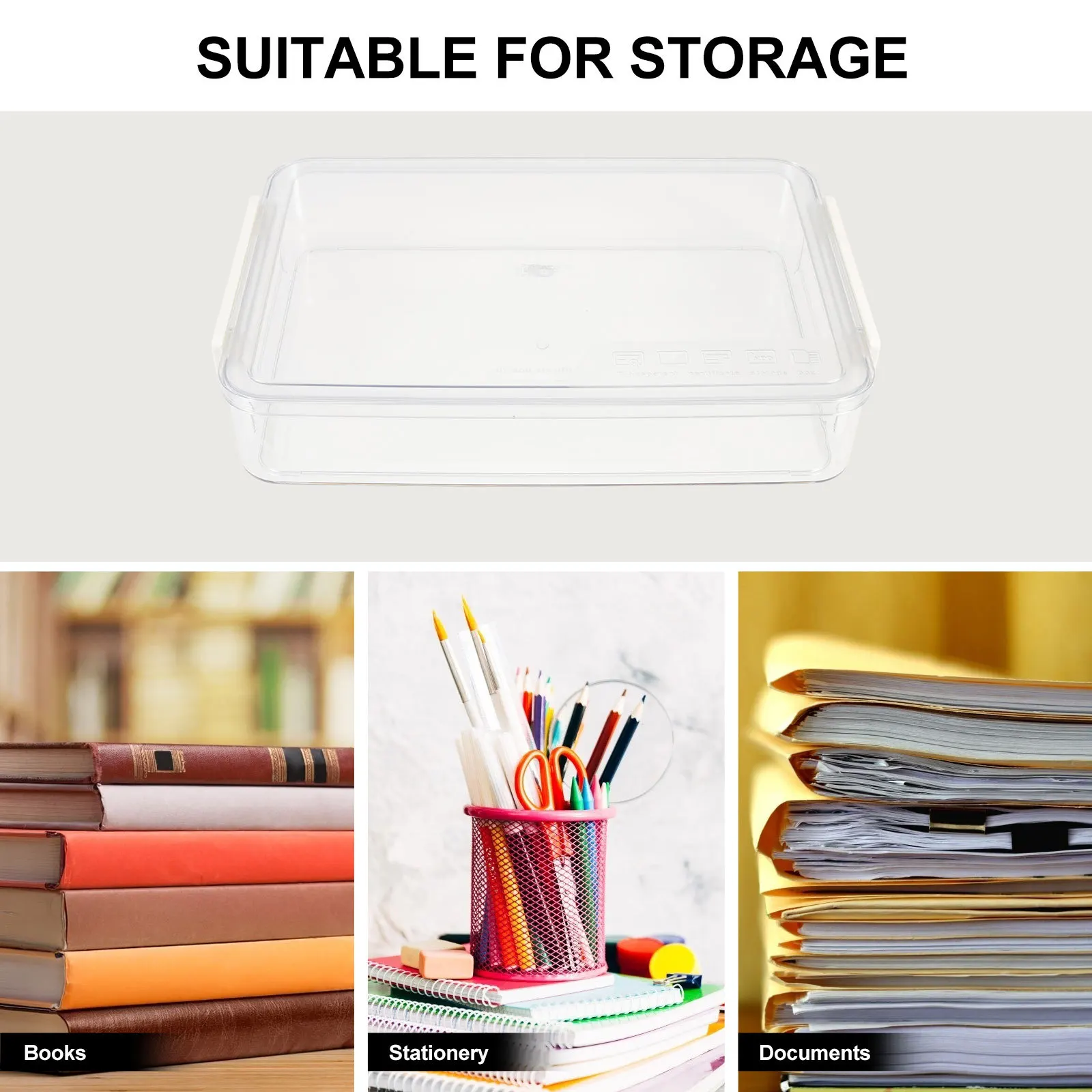 

Бытовая пластиковая коробка для документов, большой органайзер для хранения файлов, настольный канцелярский держатель для журналов