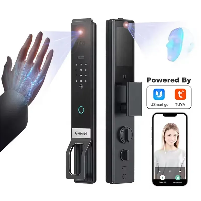 All Purpose Palm Vein Biometric Face Recognition Camera Video Intercom Fingerprint Smart Lock U Smart Go Tuya Smart Door Lock