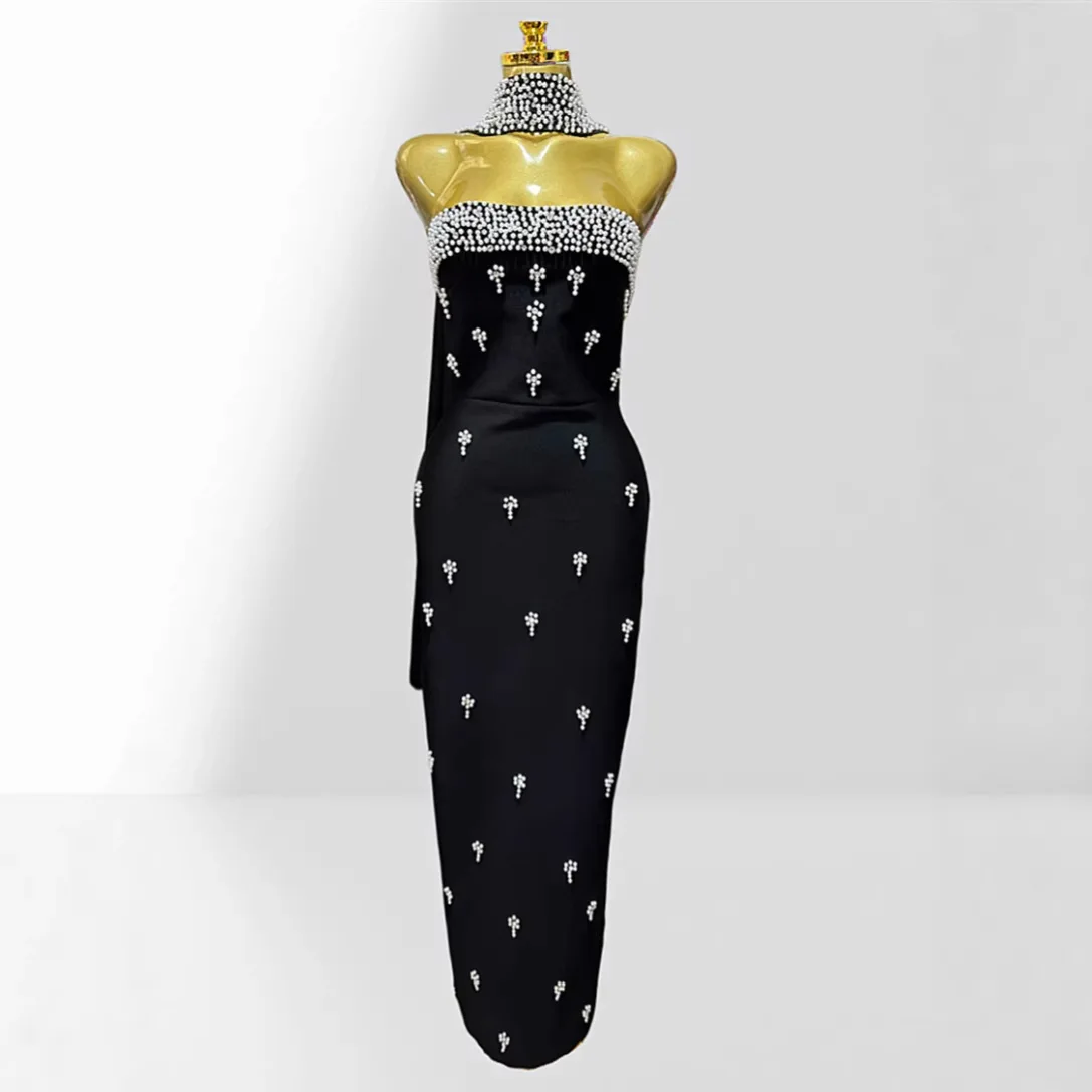 

Fashionable Scarf Wrap Tube Dress Evening Party Gown Elegant High Waist Ball Gown No Brand Registered Trademark Summer Season