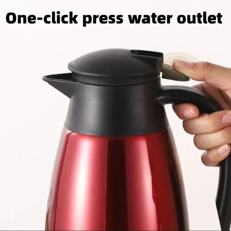 Imagem -05 - Panela Térmica do Vácuo do 304 Frasco de Vácuo Grande Capacidade Casa Restaurante Chaleira de Café Escritório Portátil 2l Aço Inoxidável