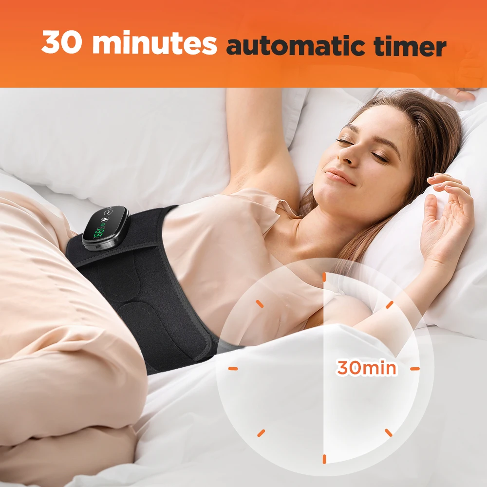 Electric Heated Massage Support Brace Rechargeable Heated Massage Waist Belt Vibration Hot Compress Heating Waist Massager
