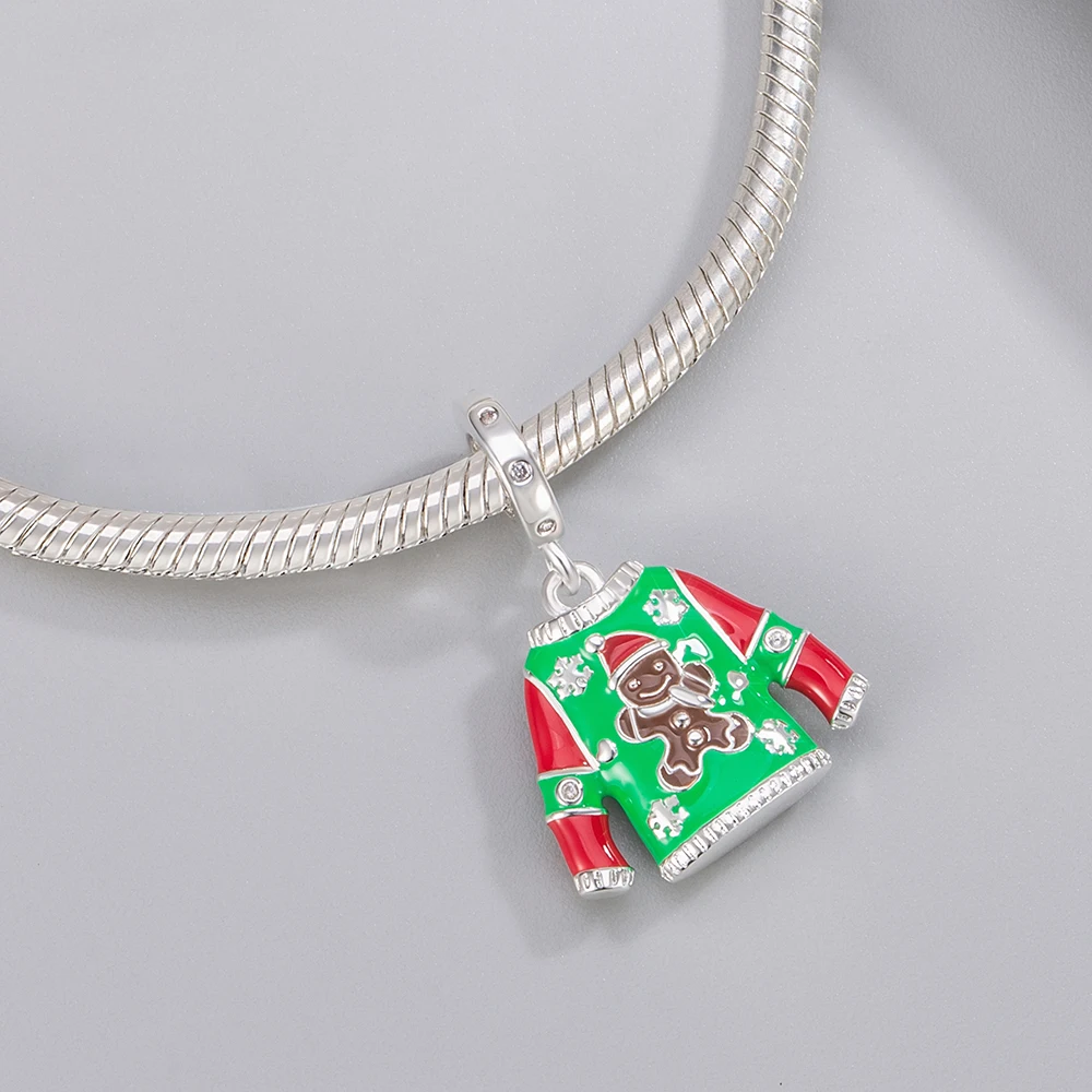 Christmas Sweater Pan Charms Pendant Fit Original Bracelet Jewelry DIY Mother Christmas Eve Valentine Family Guardian Gift Her