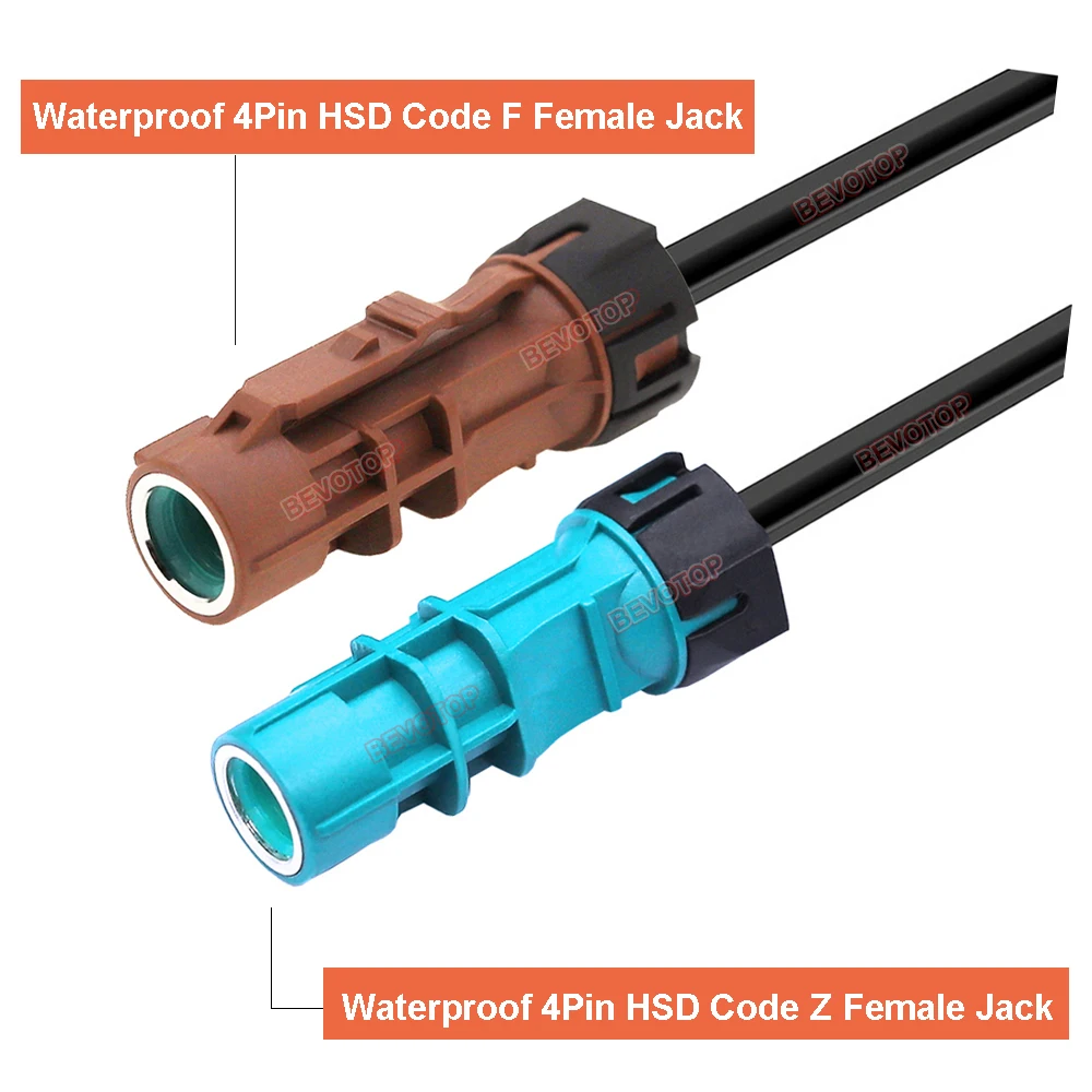 1PCS Waterproof HSD LVDS Video Line Camera Connection Cable 4-Core 535 Wire Harness BEVOTOP Auto Cable Customized