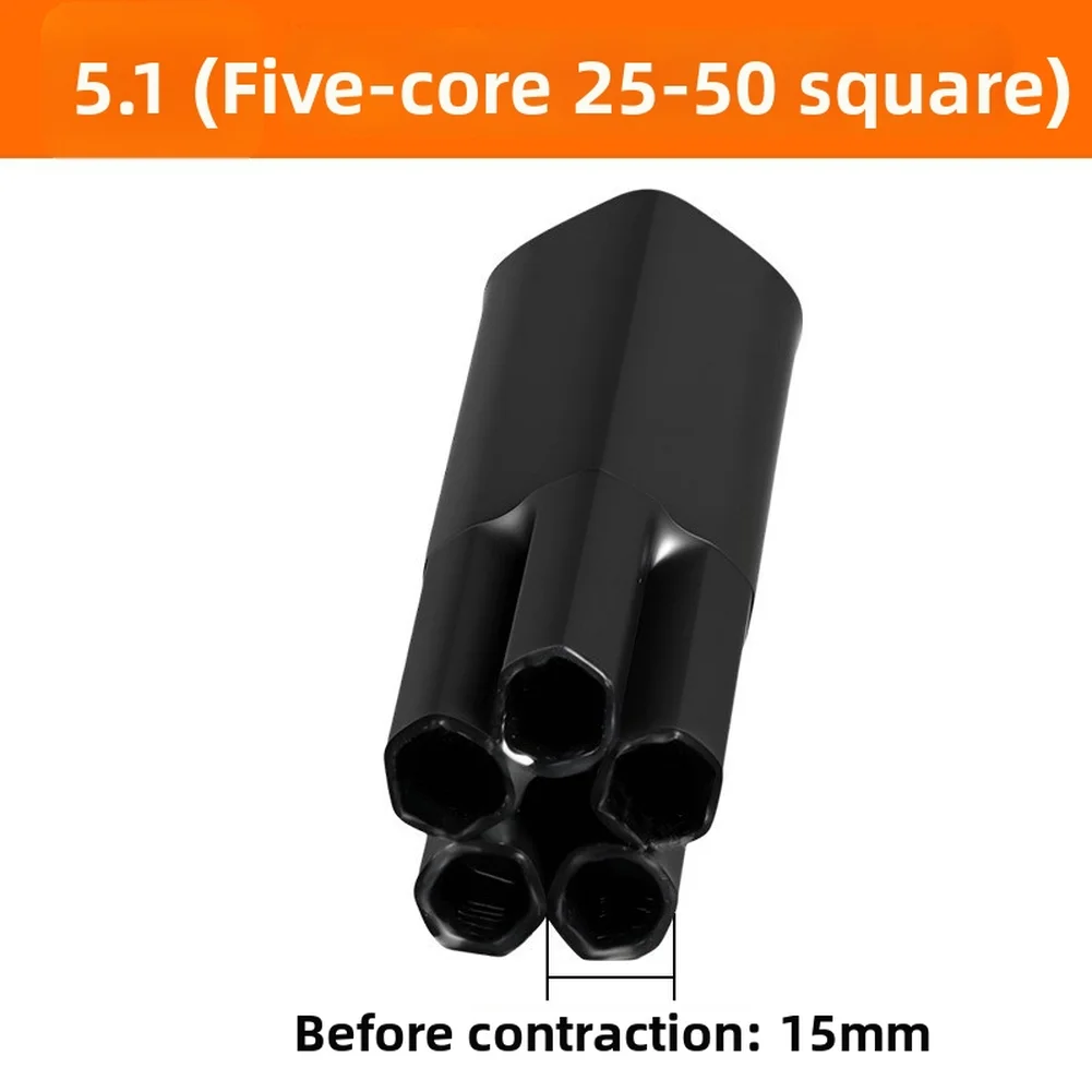 Black Heat Shrink Cable Boot 1KV Waterproof Terminal Head For 2:1 Fast Shrink Ratio Wire Insulation Sealing Gloves Accessories
