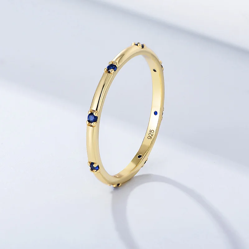 925 Sterling Silver Round Simple Plain Multi Color Zircon Ring For Women Anniversary Party Creativity High Quality Fine Jewelry