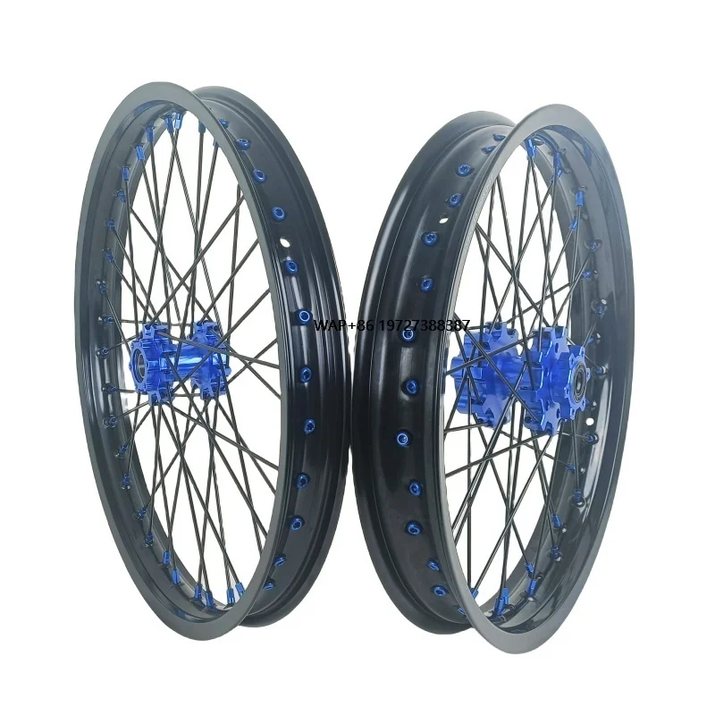 

1.4*19 Rear 1.6*19 Electric Bicycle Bike Wheels Rims Set Fit on Sur Ron Light Bee X 2019-2022 Blue Hub Black Rim