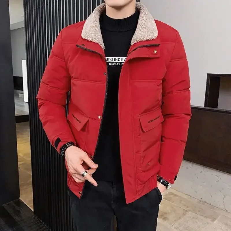 

Winter Coat for Men Short Slim Fit Vintage Original Brands Clothing Fashion 2024 Down Jacket Man High Quality Joker Work Casual