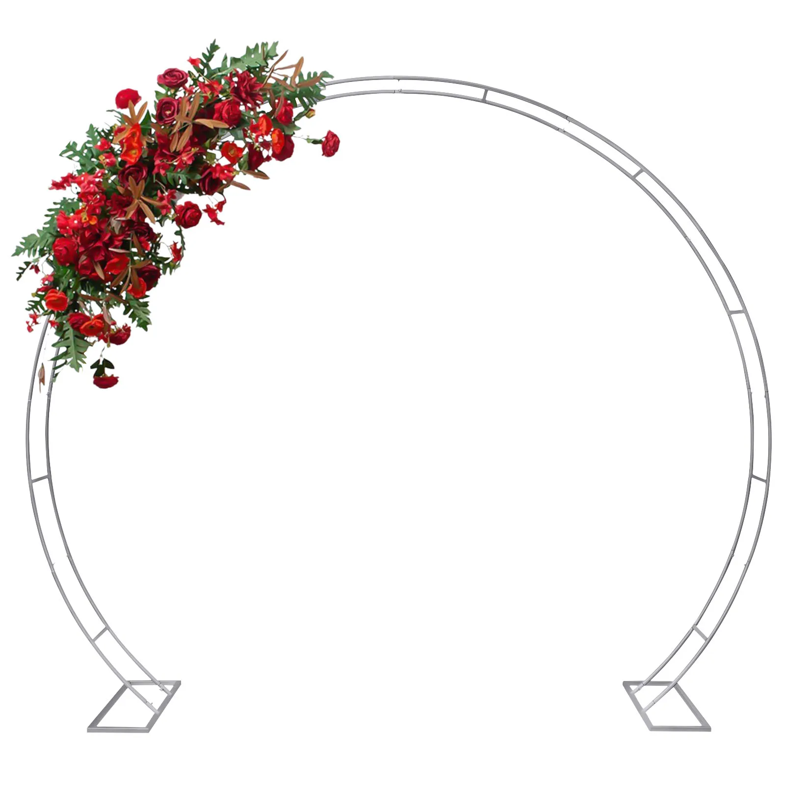 Round Balloon Arch Kit 275 x 240 cm Double Pole Flowers Arch Metal Frame Backdrop Stand Backdrop Background Wedding Decoration