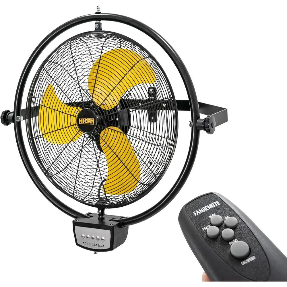 

20" Remote Control Wall Mount an, 5100 CM High Velocity 3-Speed Oscillating Wall ans with Timer or Industrial, Commercial, Wareh