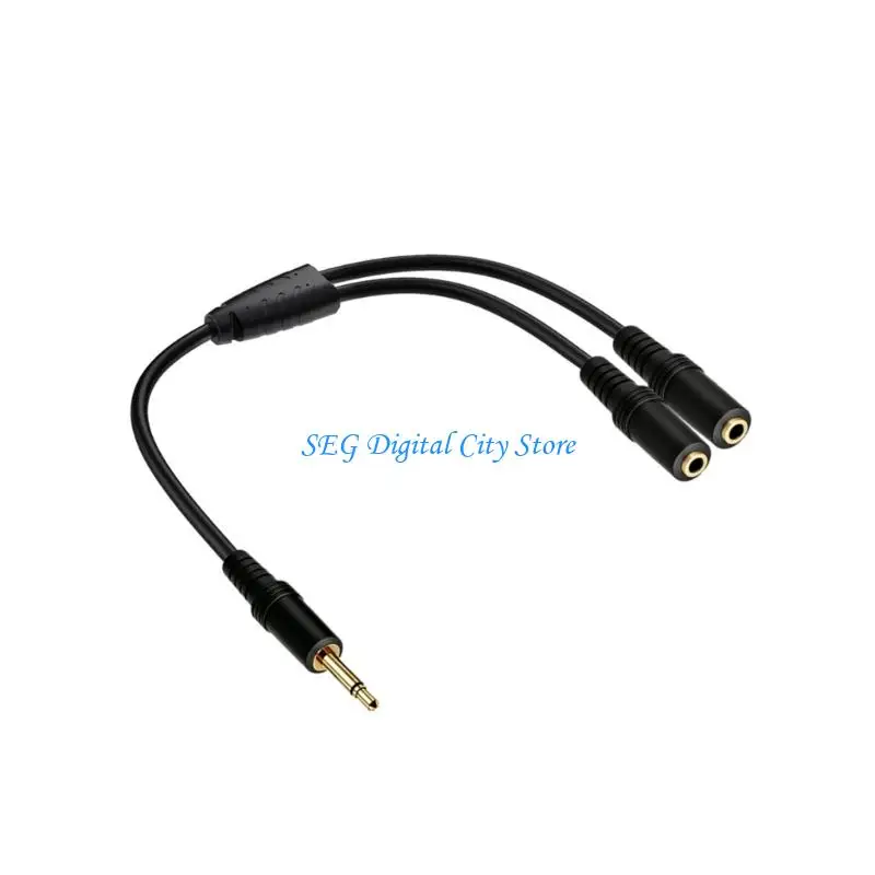 U75B 30cm Single Sound Y Wire 3.5mm Male To 2 Female Divider Golden Coated Contacts For Music Devices
