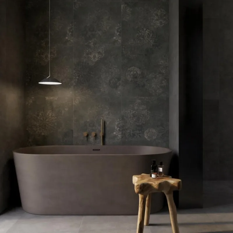 French retro floral soft light all-ceramic tiles, dining hotel wall tiles, tiles