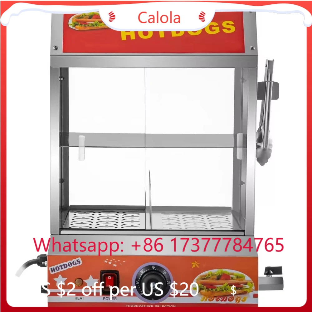 Commercial 2-Tier Hot Dog Steamer Hut Electric Bun Warmer Holds 175 Hot Dogs 40 Buns
