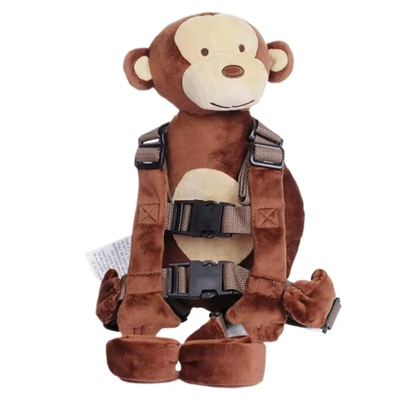 

Cute Monkey Backpack with Leash Walking Harness 2 in 1 Anti-lost Animal Plush Bag for Airplane Hiking Running Outdoor Travel