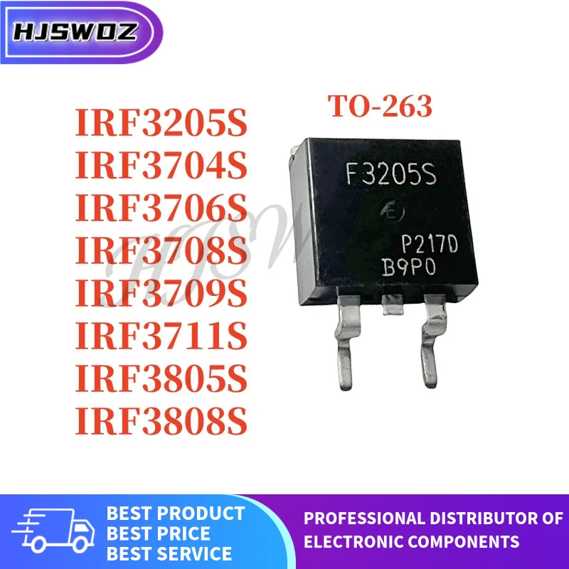 10PCS IRF3704S IRF3808S IRF3805S IRF3711S IRF3708S IRF3706S IRF3709S IRF3205S TO-263 Power MOSFET Brand New Em Estoque