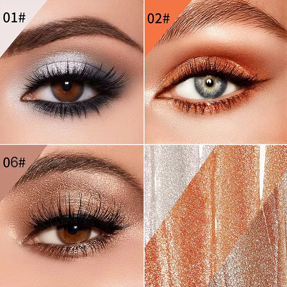 Waterproof Pearly Eyeshadow Pencil Stick 6 Colors Long Lasting Glitter Shimmer Eyeshadow Pen Eyeliner Stick Eyes Makeup Tools