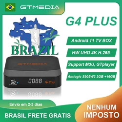 GTMEDIA – boîtier TV G4 PLUS/G2 PLUS, Android 11, 2 go + 16 go, 4K, H.265/VP9, avec Wifi intégré 2.4/5.8 go + BT4.1