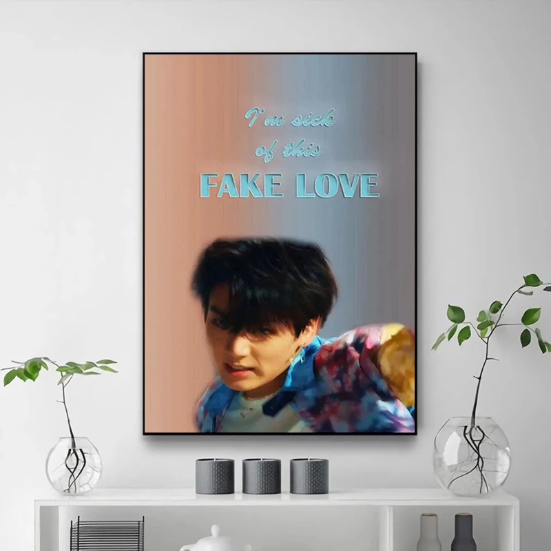 Fake Love Paintings on the Wall Decor Decorative Painting for Bedroom Decoration Home Accessory Room Poster Art Decorations