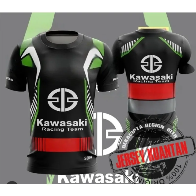 

25 Kawasaki Summer Outdoor Sports Trendy Quick Drying Breathable Motorcycle 3D Printed T-shirt Thin Sports Comfortable T-shirt