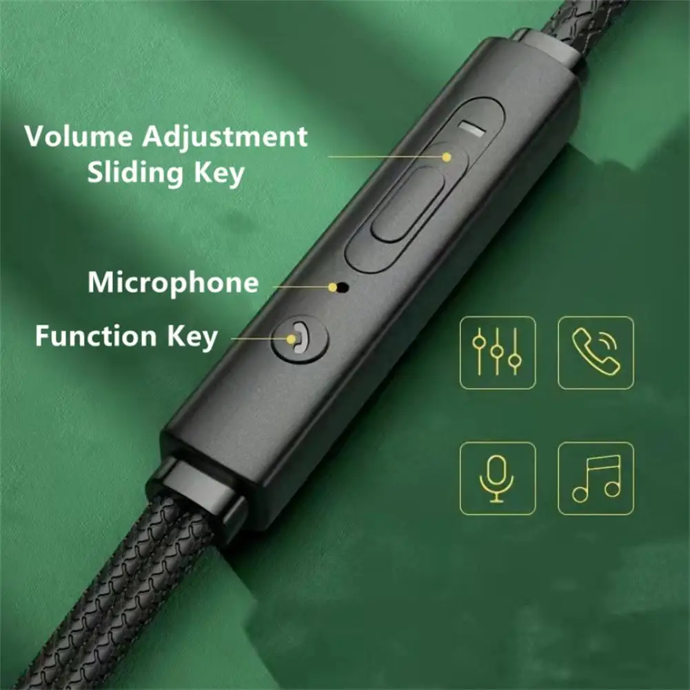 휴대용 유선 이어폰, 인이어 노이즈 캔슬링, 여행 스포츠 비디오 게임, 범용 헤드폰, 3mm, 5mm, C타입 잭, 1 개