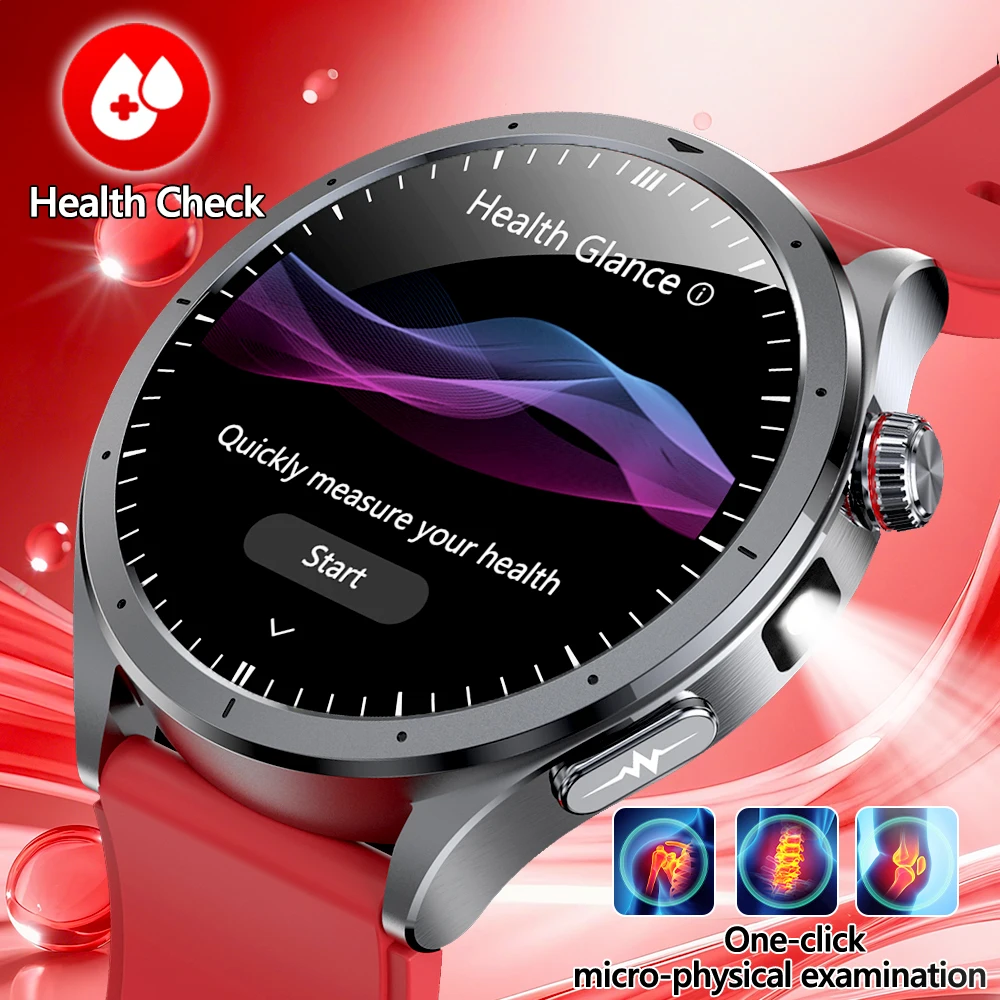 

2025 New Health detection ECG+PPG Uric Acid Blood Oxygen Body Analysis Smart Watch Clock Bluetooth BT Call Smart Watch Men