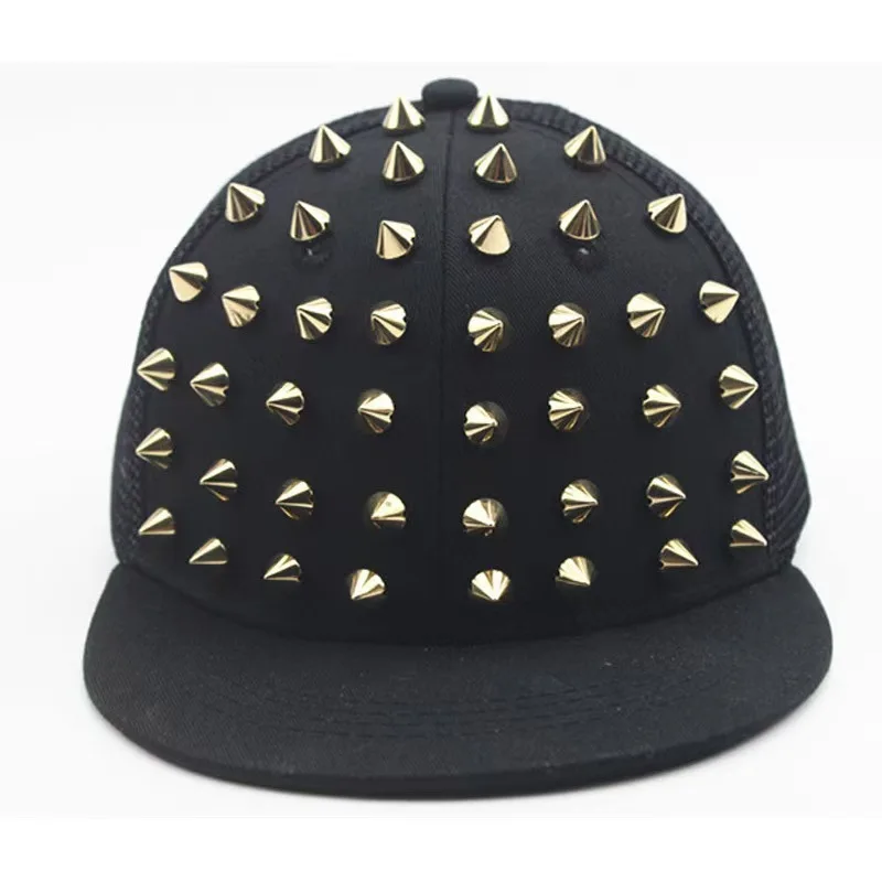 Mannen Vrouwen & kinderen Punk Spike Bezaaid baseball cap Rechte Rand Hip Hop Stijl Cap voor 2-7 Jaar oude Jongens En Meisjes Cool Accessoire