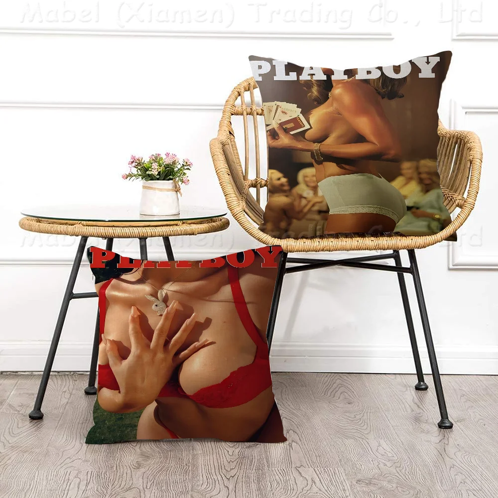 

Sexy Girl P-Playboy Cushion Cover Inches Farmhouse Decor Home Throw Pillow Covers For Couch Decorations