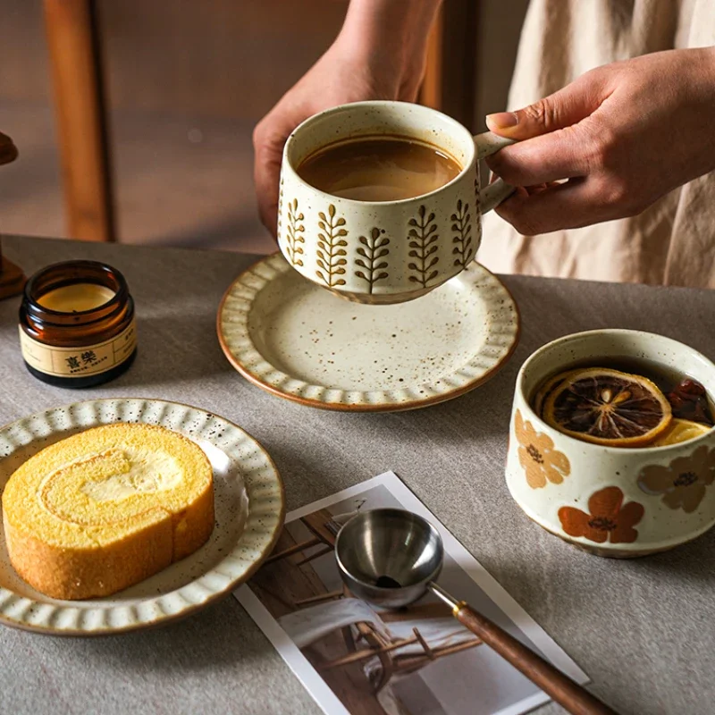 Coffee Cup High-end Retro Sense Creative Ceramic Coffee Cup Family Coffee Shop High-end Exquisite Cup Wholesale