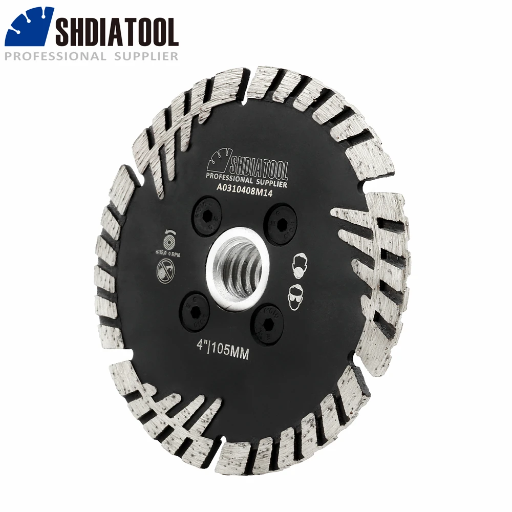 SHDIATOOL Dia105mm M14 Thread Diamond Deep Teeth Saw Blade Granite Marble Concrete 4Inch Cutting And Grinding Disc